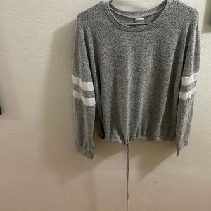 Gray and White Womens XXL Long Sleeve Shirt